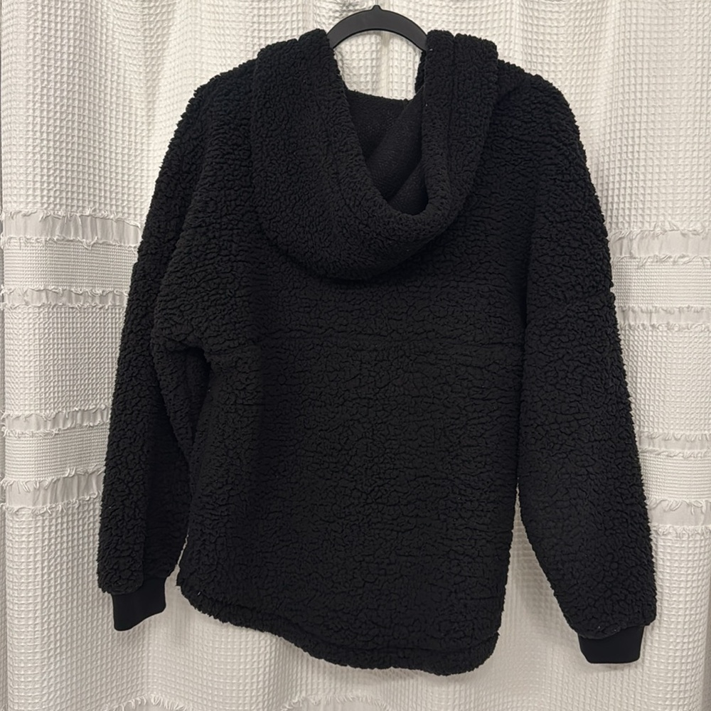 Cozy Black Sherpa Hoodie - Picture 3 of 3